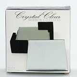 MIRROR COASTERS - MIRROR SET OF 4 COASTERS, SQUARE IN BLACK CADDY, 4