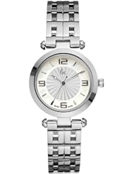 Guess Collection Unisex G17003L1 Silver Stainless-Steel Swiss Quartz Watch with White Dial