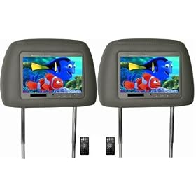 Buy Gray Pair 7 Headrest Lcd TFT Monitors with Wireless Remotes and RCA Connections by Consumer Electronics now!