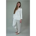 White Silk Pajamas for Women -- Morning Dew -- Classic Women's Pajamas in 100% Silk. Natural White.