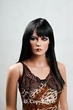 Female Mannequin Long Straight Black Wig with Bangs