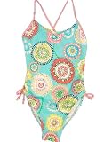 Breaking Waves Girls One Piece Swimsuit Multi Colored 8