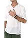 Men's White T-Shirt 100% Cotton Thai Hippie Shirt Beach Yoga Top Button Feature