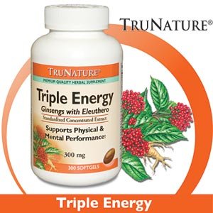 TruNature Triple Energy Ginseng with Eleuthero, 300 Softgels