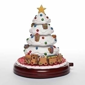  7 inch Sweet Memories Animated Musical Gingerbread Train & Christmas Tree Decoration