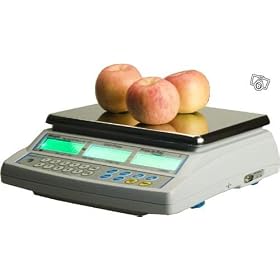 Balance poids-prix pour vente commerce march� avec vignette verte d'homologation 15kg x 5g