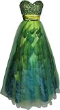 Strapless Beaded Feather Print Prom Dress Ball Gown Pageant Junior Plus Size