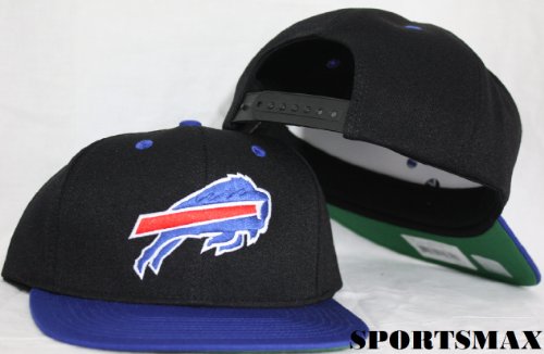 Buffalo Bills Black / Blue Two Tone Snapback Adjustable Plastic Snap Back Hat / Cap