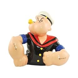 Popeye Sailor Man Handpainted Ceramic Cookie Jar