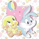 Looney Tunes Pink Party Pack Small (53 party items - plates, cups, napkins, tablecover, party boxes, party hats)