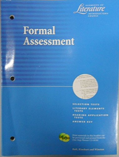 Formal Assessment: Elements of Literature Introductory Course, Grade 6