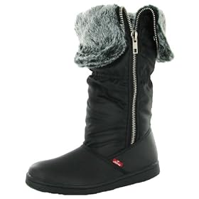 Buy LEVI'S Lola Hi Ladies Faux Fur Lined Nylon Winter Snow Zip Up Fold Over Knee Boots by Levi's