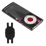 Raining Hearts Design Hard Shell Case for Apple iPod Nano 5th Generation with Shoe Silicone Pouch for Nike+ iPod Sensor (iPod NOT Included)