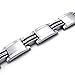 KONOV Mens Stainless Steel Rubber Bracelet, Polished Links Wrist, Silver Black