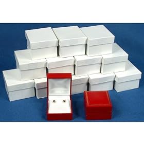 12 Classic Leather Earring Gift Boxes Red Display Boxes