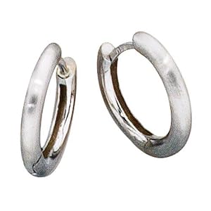 15,2mm Creolen Creole Ohrringe rund echtes 950 Platin für Damen Platincreole