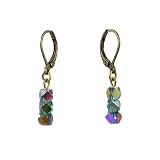 Earrings - E380 - Triple Plated Octagon Beads ~ Aqua