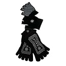Gaiam Grippy Yoga Sock and Glove Set - Black