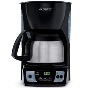 Mr. Coffee CGX9 5-Cup Programmable Coffeemaker, Black with Stainless Steel Carafe