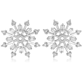 10k White Gold Diamond Earring Jackets (1/6 cttw, I-J Color, I3 Clarity) for 1/2 cttw Stud Earrings