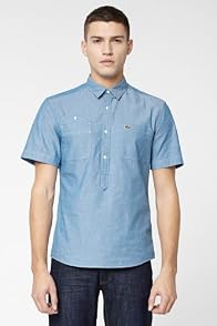 L!VE Short Sleeve Button Down Chambray Woven Shirt