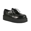 2 Inch Mens Platform Shoe Gothic Punk Rockabilly Basic Veggie Creeper Shoe Black