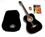 Produkt-Bild: Klassik Set: Akustik Konzert Gitarre mit EQ Tuner, Lernkurs "Guitar Basics" Buch mit Audio CD, gepolsterte Tasche, LCD Clip Stimmger&auml;t und Pflegeset
