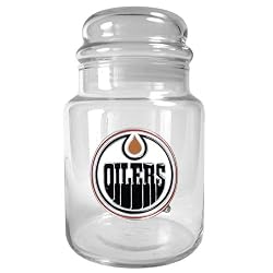 Edmonton Oilers 31oz Glass Candy Jar NHL Hockey