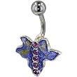 Belly Button Rings Purple Maple Leaf February Belly Navel Ring Body Jewelry