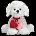 Loveypup white dog w/dangling hearts
