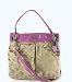 NEW AUTHENTIC COACH MADISON OP ART LARGE HIPPIE BAG (Khaki/Rose/Silver)