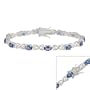 Sterling Silver Tanzanite & Clear CZ Infinity Bracelet