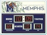 Memphis Tigers 14x19 ScoreBoard/Clock/Therm
