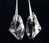 Clear Crystal Galactic Vertical Silver Earrings Used Swarovski Crystals