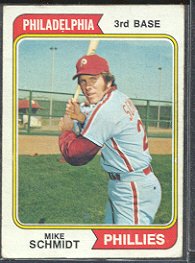 1974 Topps #283 Mike Schmidt - Philadelphia Phillies (Baseball Cards) Very Good-Ex.