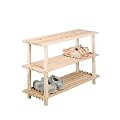 Zeller 13127 Schuhbank, Kiefer, 3 Ablagen / 80 x 26 x 49.5