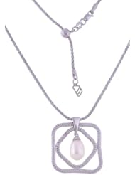14 Karat White Gold Symmetric Pearl Necklace (18 inch)