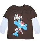 No Hands Pilot Julius Double Sleeve Tee in Brown ~ toddler & child