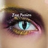 Funkyeyes Aqua Cat Eye fashion contact lenses, case and cleaner saline solution