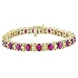 14K Yellow Gold Ruby and Diamond Bracelet