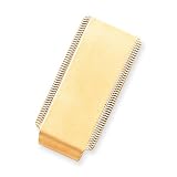 14k Satin Polished Engraveable Edged-Design Money Clip