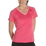 adidas WoMens 3-Stripe ClimaLite Short-Sleeve Top by adidas