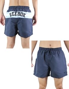 Reebok Mens High Performance Athletic Sports Shorts with Brief Lining L Dark Blue
