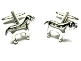 41tg1PX6JML. SL160  Polished Silver Dog Cufflinks w/Gift Box Reviews