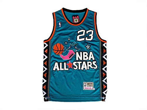 Michael Jordan 23 Chicago Bulls 1996 NBA All-Star + FREE GIFT (Green, Large)