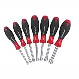 Wiha 34391 7-Piece Hollow Shaft Metric Sizes Nut Driver Set with Soft Finish