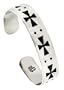 Sterling Silver Maltese Cross pattern Cuff Bangle Bracelet 14.3 mm (5/8 in.) wide