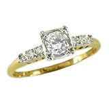 14K Antique Diamond Engagement Ring, circa 1940s
