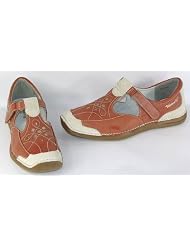 Tamaris Klett Ballerina Leder ziegel wei