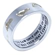 Footprints in the Sand Ring - Top Quality Stainless Steel Ring with18K Gold Footprints - Inspirational jewelry for men or women with Christian Foot Prints Quote